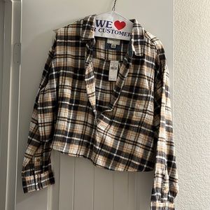 Plaid cropped shirt